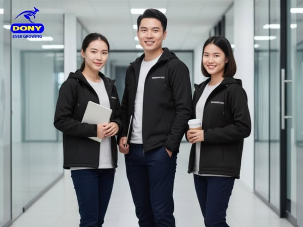 Áo Khoác Gió Công Ty Mẫu 05 Màu Đen Hiện Đại, Ấm Áp