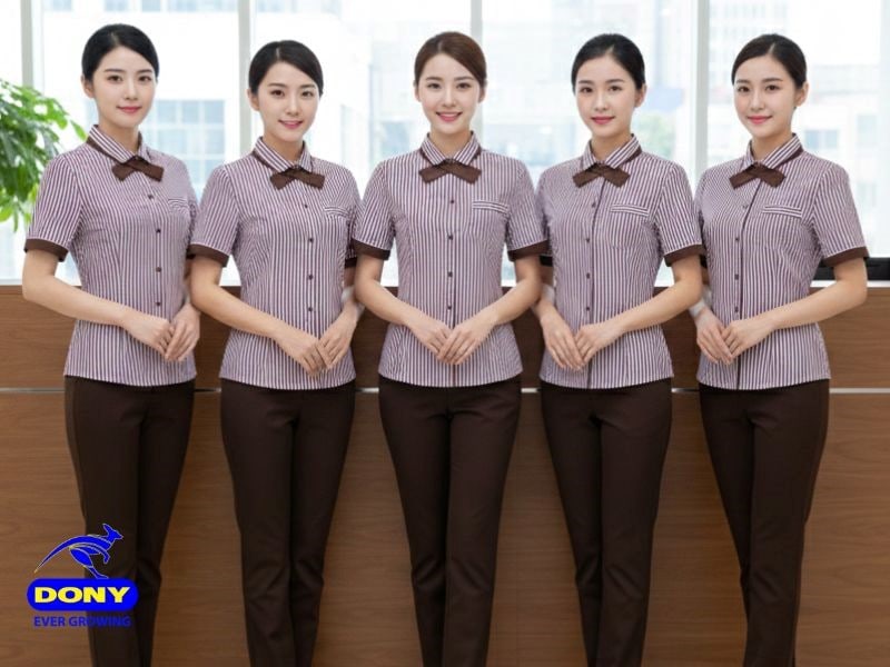 Đồng phục TD02 được may bằng đường kim mũi chỉ đều, chắc chắn