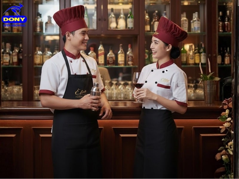 mau sac dong phuc nha hang do phoi trang