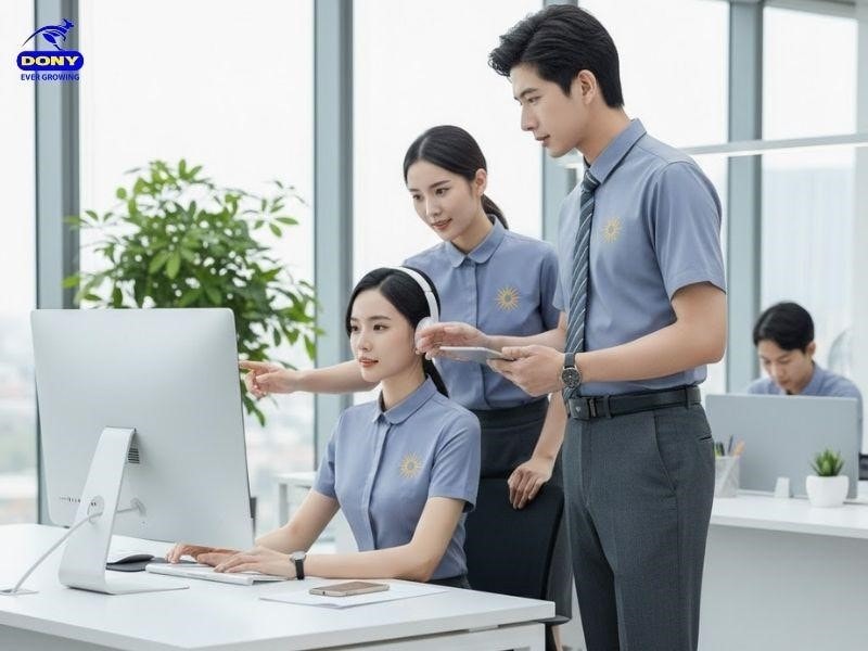 Tone màu xanh ghi chủ đạo mang đến cảm giác tin cậy, điềm đạm và rất dễ phối hợp