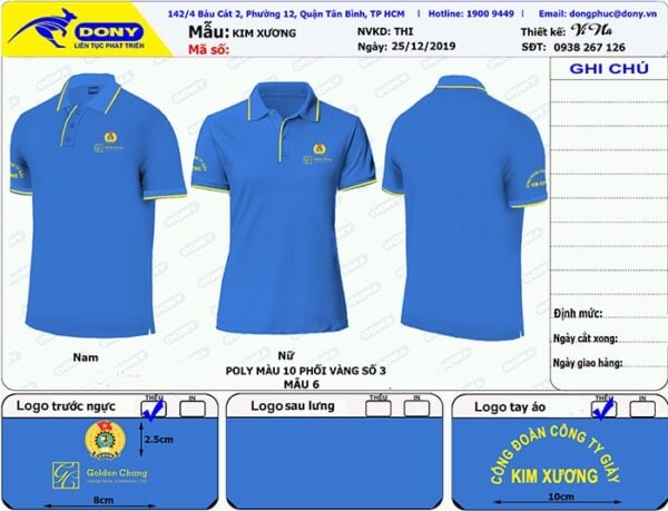 Áo thun polo đồng phục Công Ty Kim Xương