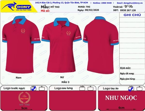 Áo thun polo đồng phục Công Ty TNHH Ngọc Thanh