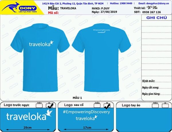 Áo thun đồng phục Traveloka