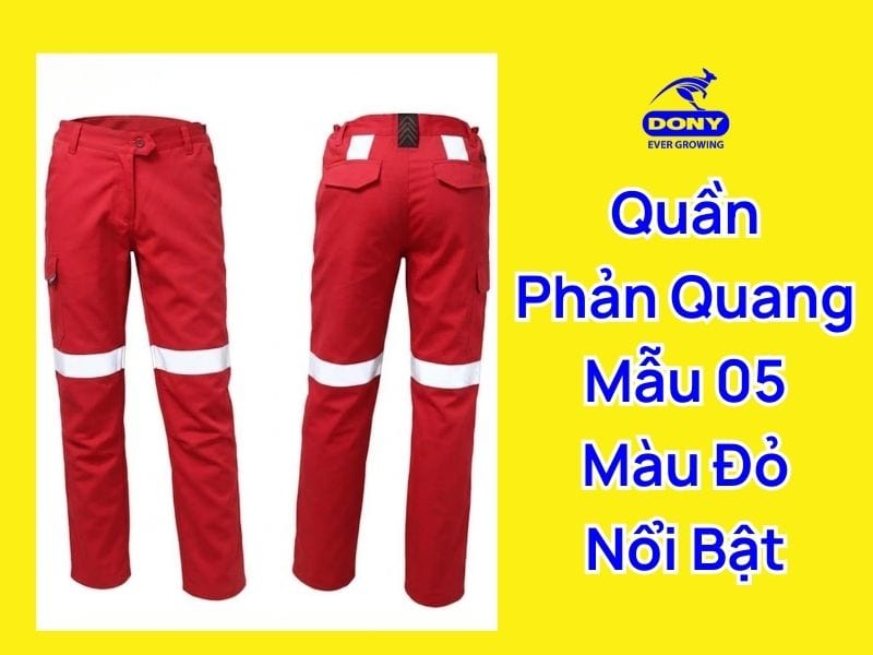 quần phản quang màu đỏ