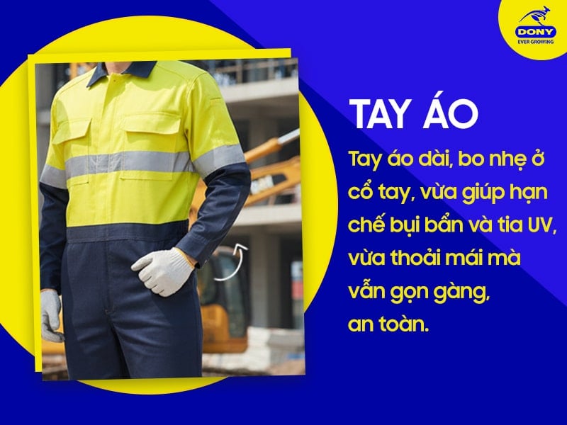 tay ao dong phuc cong nhan