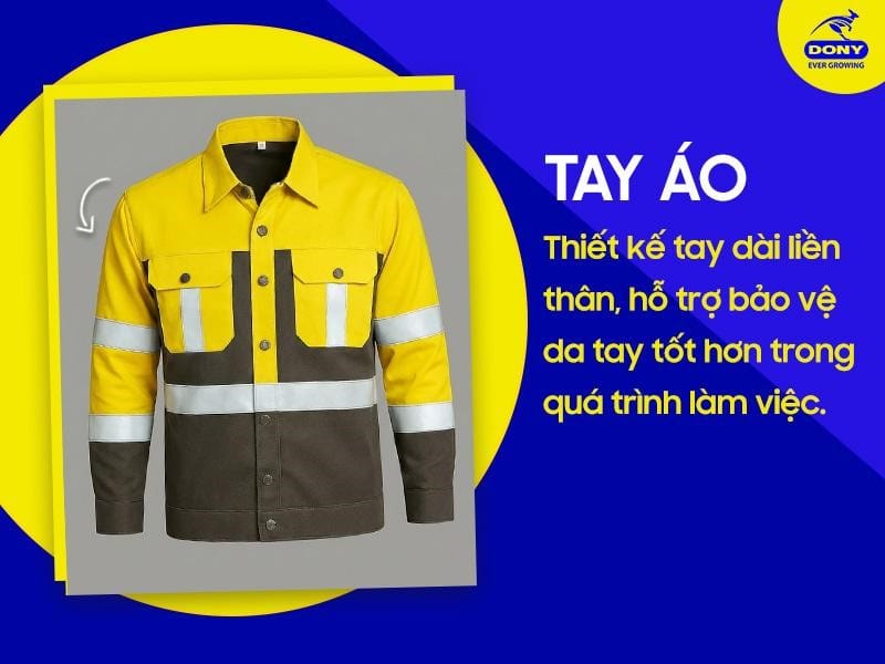 Thiết kế tay dài liền thân, hỗ trợ bảo vệ da tay tốt hơn