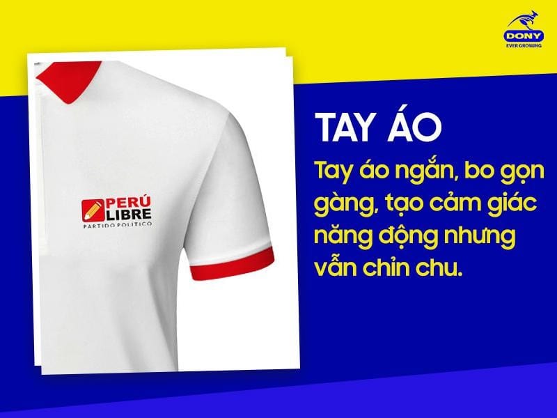 Tay áo ngắn, bo gọn gàng, tạo cảm giác năng động nhưng vẫn chỉn chu