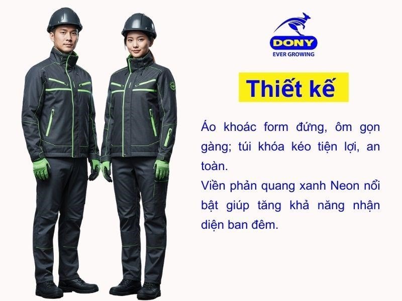 Áo khoác có form dáng đứng, ôm vừa vặn tạo sự gọn gàng