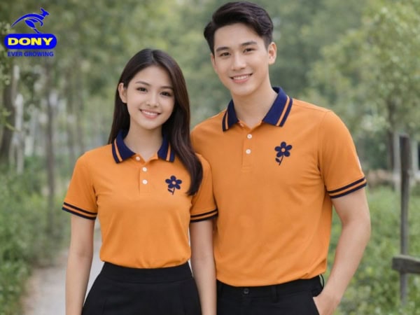 Đồng Phục Công Ty Áo Polo Tay Ngắn Màu Cam Năng Động