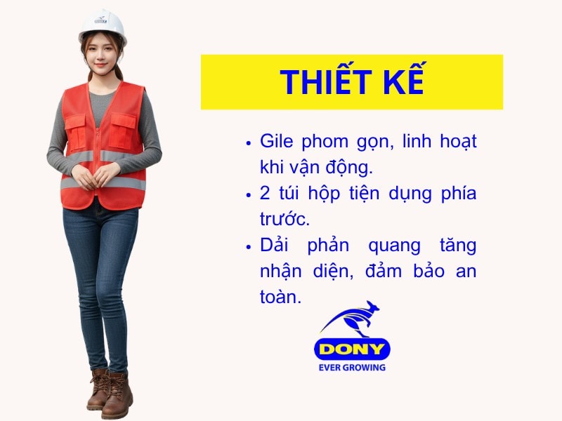 Áo gile có phom dáng gọn gàng, dễ mặc và linh hoạt khi vận động