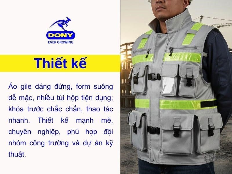 Áo gile dáng đứng, form suông dễ mặc, phù hợp nhiều vóc dáng