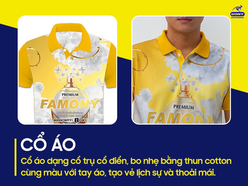 Cổ áo cổ điển thoải mái, tạo vẻ ngoài chỉn chu.