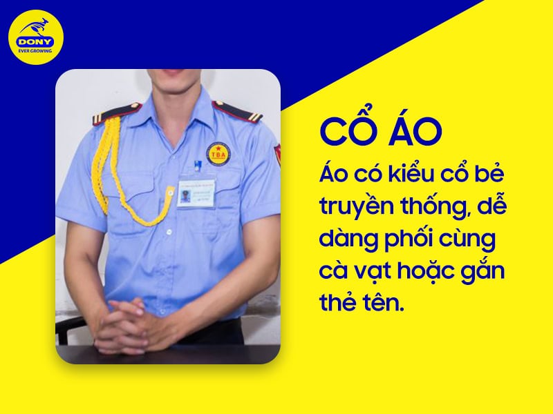 Cổ bẻ truyền thống, dễ phối cùng phụ kiện.