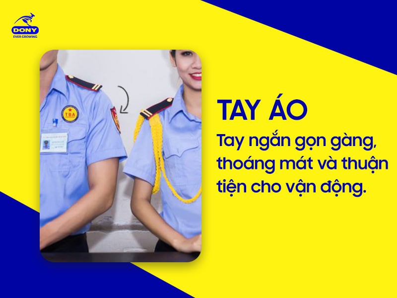 Tay áo ngắn gọn gàng, thoáng mát.