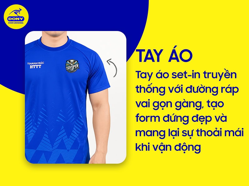 Tay áo với đường ráp vai gọn gàng, dễ vận động.