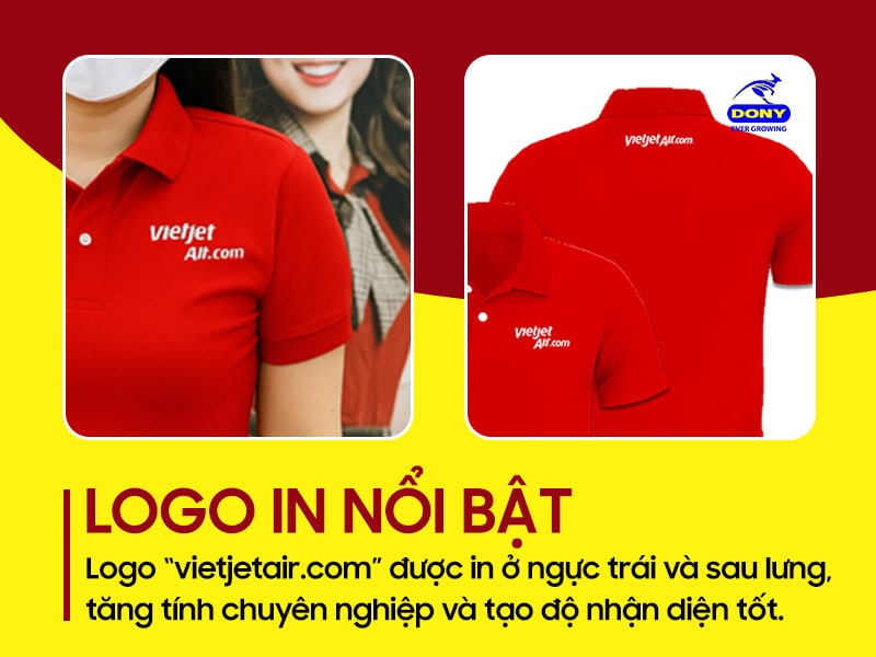 Form suông trung tính, logo in 2 vị trí dễ nhận diện thương hiệu.