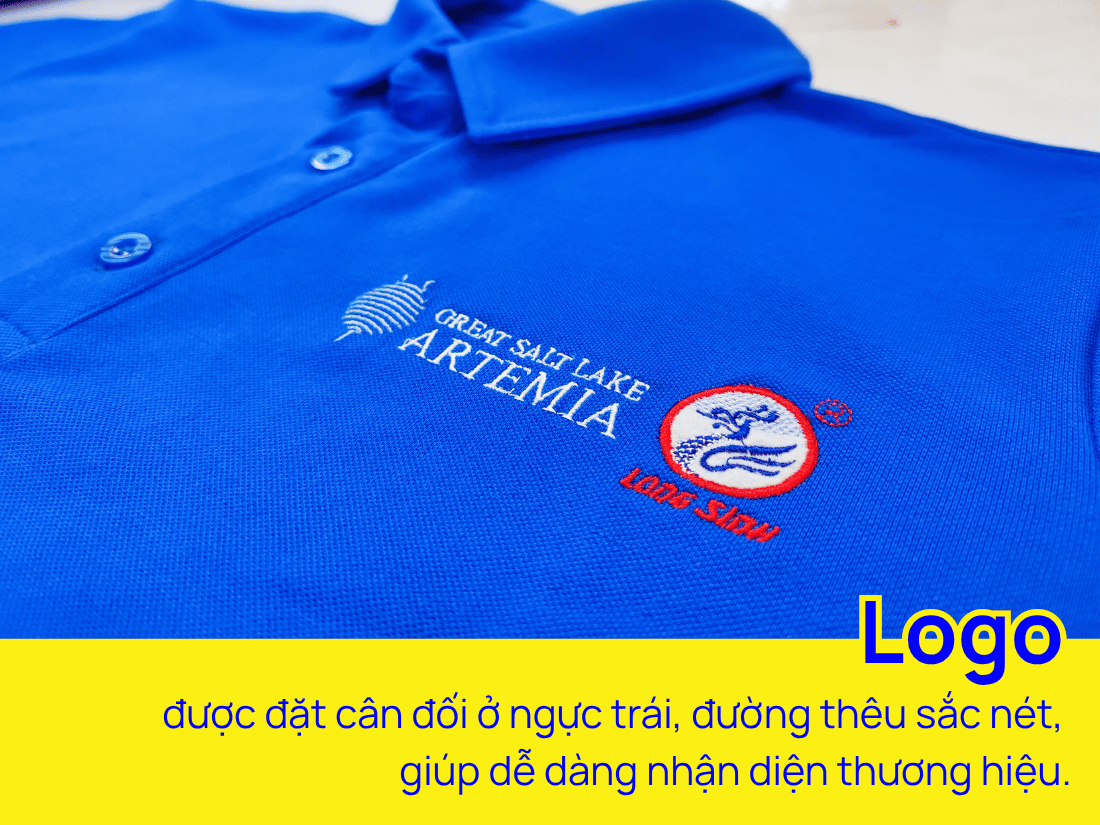 Logo cân đối, đường thêu sắc nét