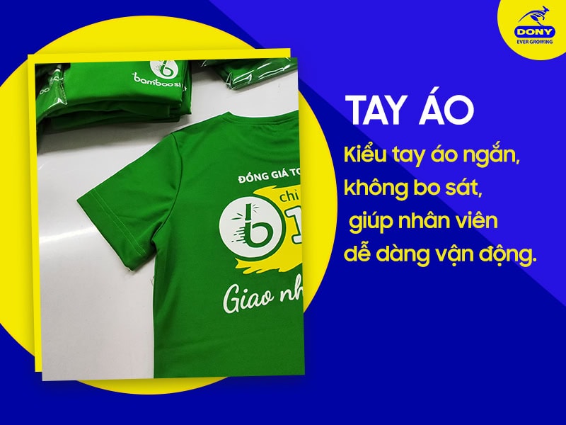 Tay ngắn liền thân, không bo, dễ vận động.