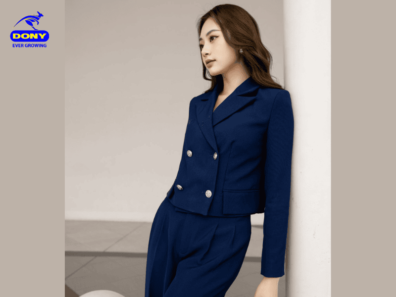 Mẫu 6: Set vest nữ đồng phục công sở xanh navy