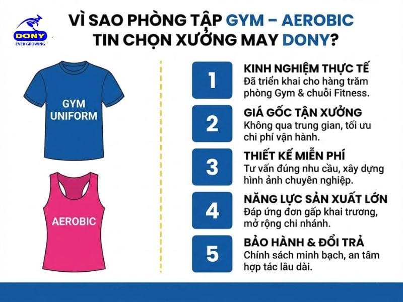 ly do nen chon dony may dong phuc gym aerobic 1