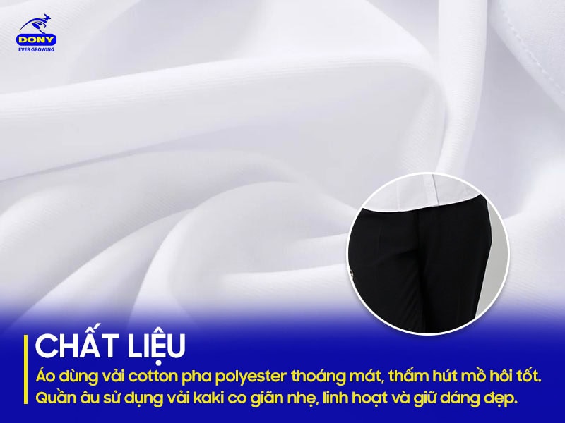 Chất liệu được sử dụng thoáng mát, linh hoạt.