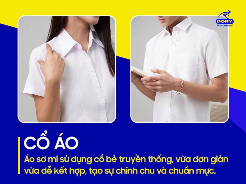 Cổ sơ mi truyền thống, dễ mang - dễ kết hợp.