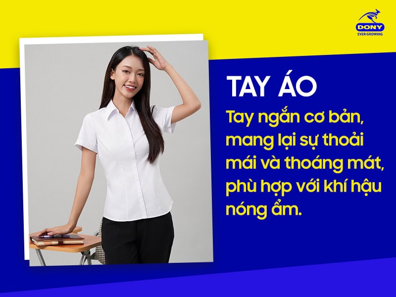Tay áo ngắn, thoáng mát và thoải mái.