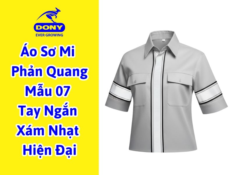 Áo sơ mi bảo hộ lao động tay ngắn phản quang