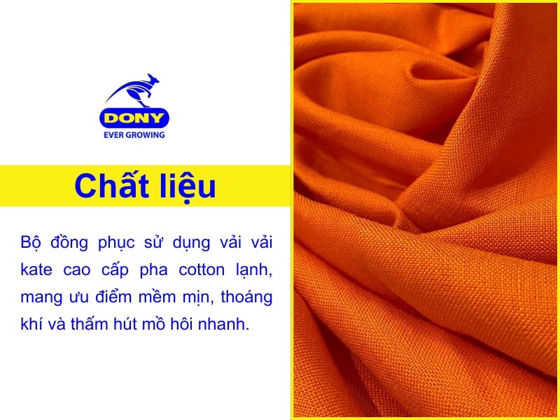 Bộ đồng phục sử dụng vải vải kate cao cấp pha cotton lạnh