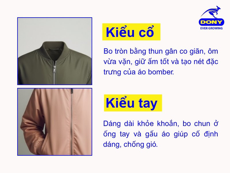 kieu co va tay ao khoac bomber hoc sinh
