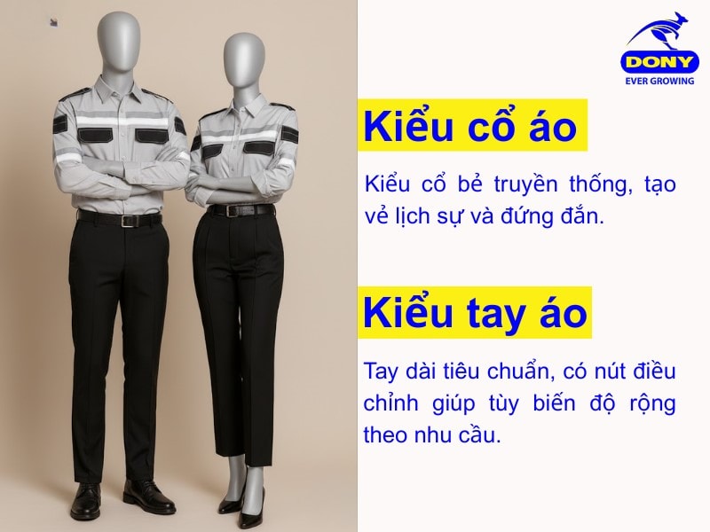 Thiết kế cổ và tay áo tối ưu cho cả thẩm mỹ lẫn công năng