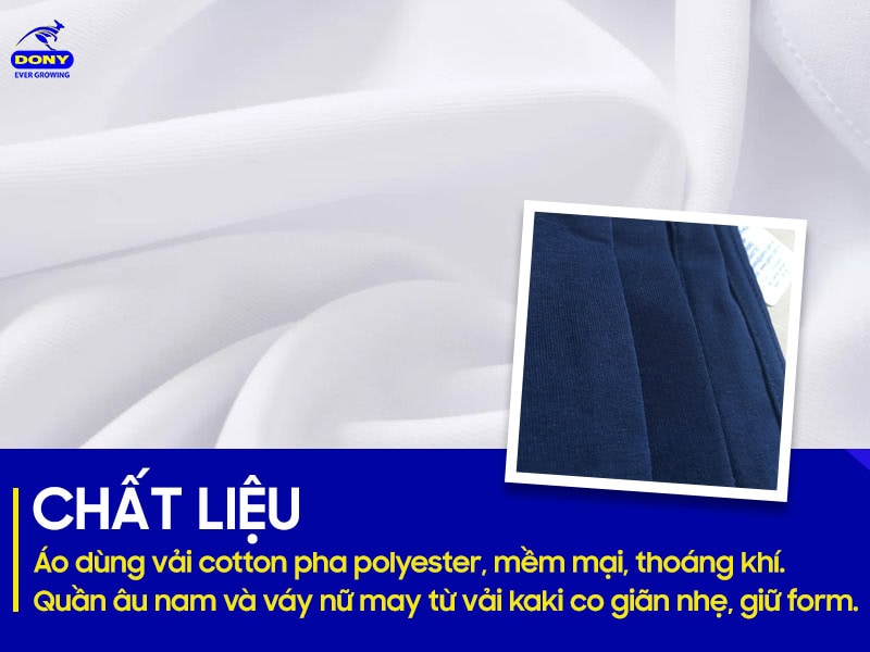Vải áo cotton pha polyester mềm - quần vải kaki co giãn nhẹ.