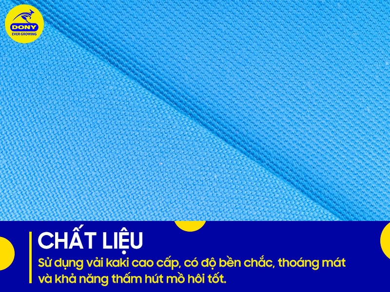 Áo sử dụng vải kaki cao cấp, bền chắc - thoáng mát.