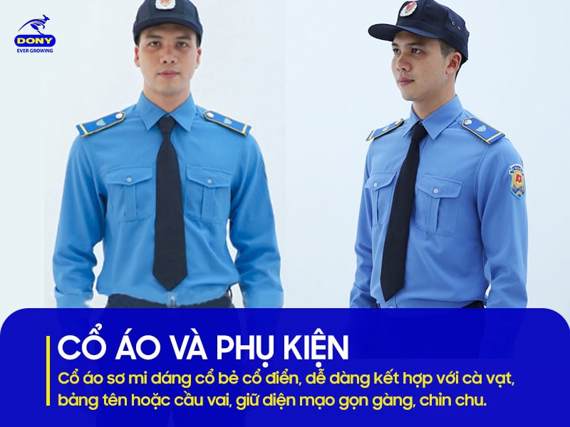 Cổ áo sơ mi dễ kết hợp với phụ kiện.