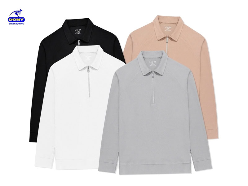 Mẫu áo polo đồng phục tay dài.