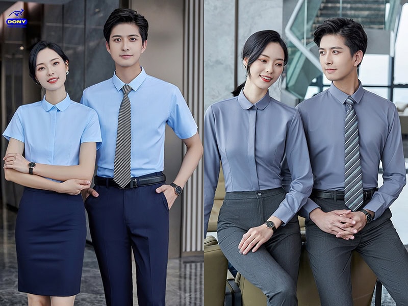 Nhân viên văn phòng mặc sơ mi đồng phục -1.