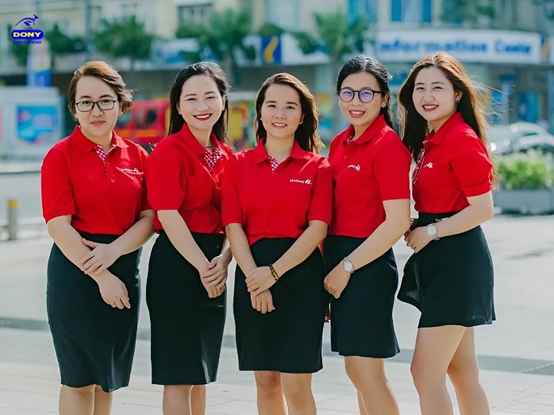 Áo đồng phục công ty màu đỏ-1.