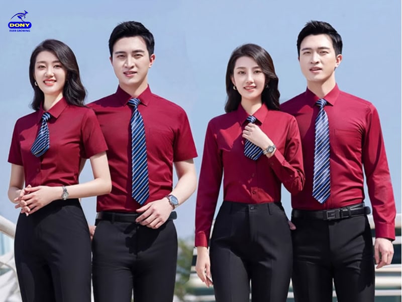 Áo đồng phục công ty màu đỏ-2.