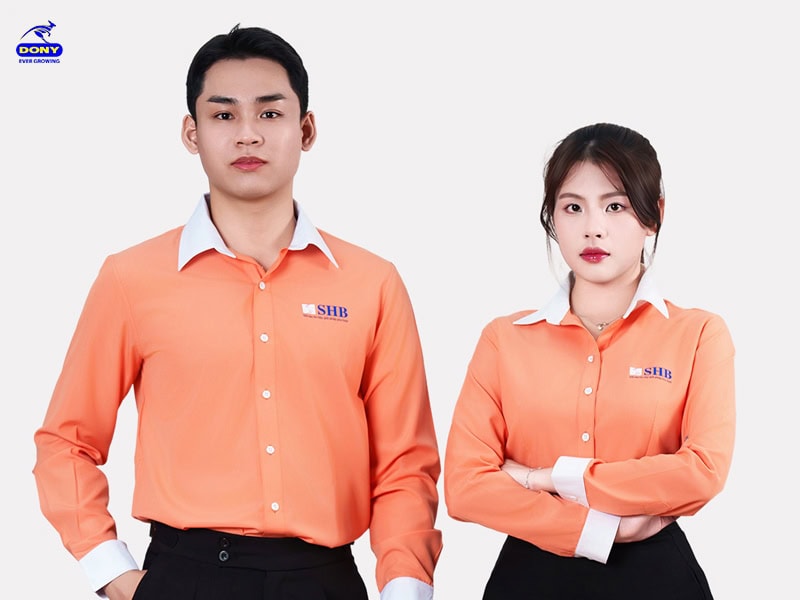 Áo đồng phục công ty màu cam-2.
