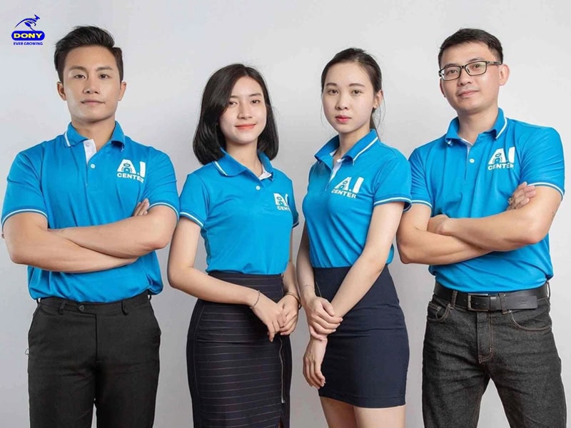 Áo đồng phục công ty màu xanh dương-1.