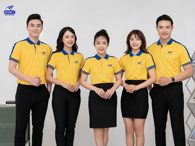 Áo thun đồng phục công ty màu vàng-1.