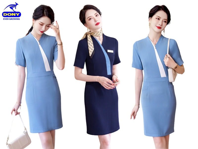 Đồng phục quản lý nữ váy liền thân.