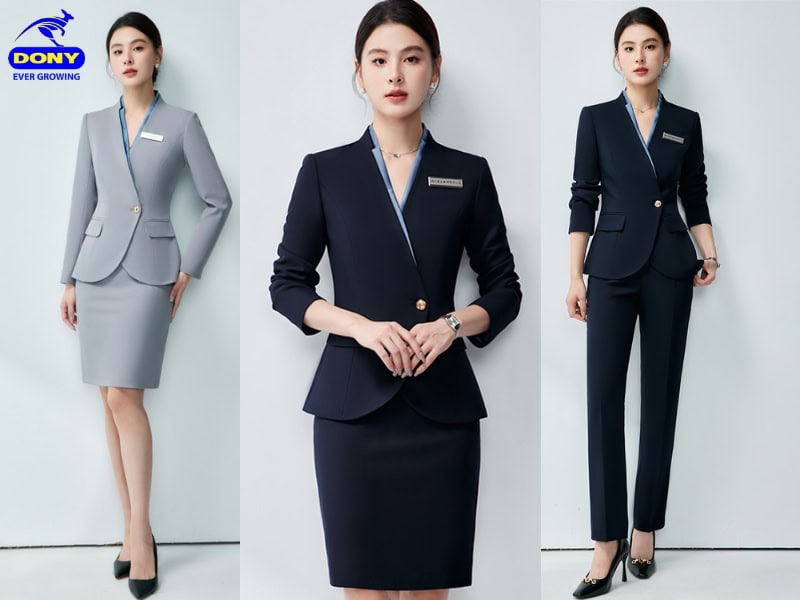 Đồng phục vest quản lý phối chân váy/ quần âu.