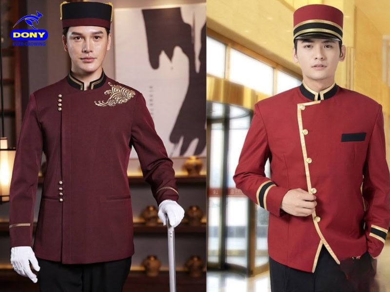Đồng phục bellman, doorman màu đỏ