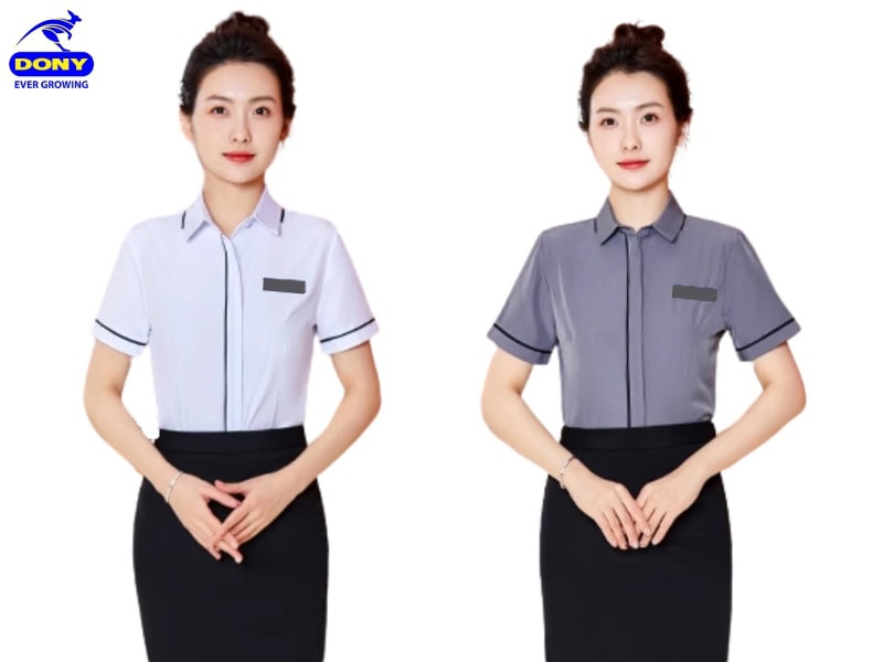 Đồng phục lễ tân sơ mi & chân váy-1