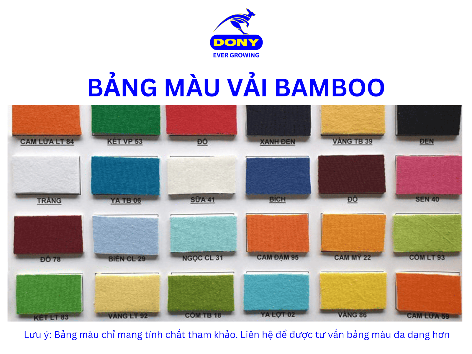 Bảng màu vải bamboo