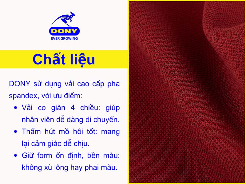 Được làm từ vải cao cấp pha spandex