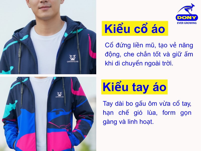 kieu co va tay ao khoac cong ty