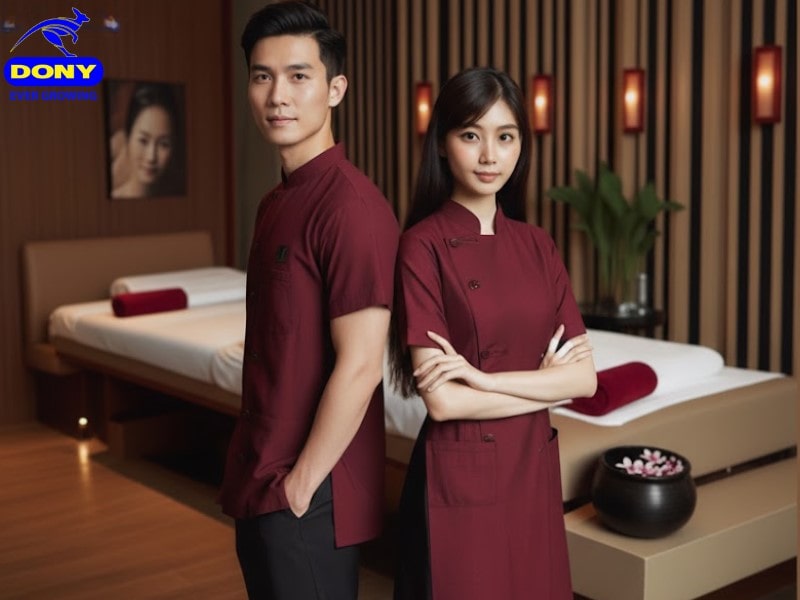 Màu đỏ đô là điểm nhấn chủ đạo, mang ý nghĩa của sự ấm áp, năng lượng tích cực