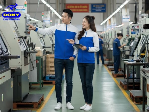 Áo Khoác Đồng Phục Công Nhân Mẫu 02 Thiết Kế Thể Thao